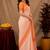  white chanderi cotton blend printed  1 minute ready to wear saree with unstitched blouse piece