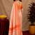  white chanderi cotton blend printed  1 minute ready to wear saree with unstitched blouse piece