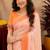  white chanderi cotton blend printed  1 minute ready to wear saree with unstitched blouse piece