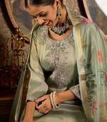 Ethnic Motifs Embroidered Zari Liva Kurta With Trousers & Dupatta