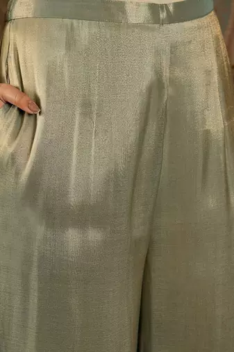Ethnic Motifs Embroidered Zari Liva Kurta With Trousers & Dupatta