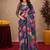  multi color chanderi cotton blend printed  1 minute ready to wear saree with unstitched blouse piece