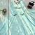 Sky-blue faux georgette embroidered anarkali set