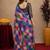  multi color chanderi cotton blend printed  1 minute ready to wear saree with unstitched blouse piece