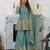 Sea-green silk blend embroidered palazzo set