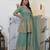 Sea-green silk blend embroidered palazzo set