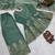 Sea-green silk blend embroidered palazzo set