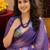  purple chanderi cotton blend printed 1 minute ready to wear saree with unstitched blouse piece