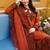 Dark-orange rayon embroidered palazzo set