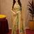  beige chanderi cotton blend printed  1 minute ready to wear saree with unstitched blouse piece