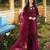 Wine rayon embroidered palazzo set