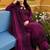 Wine rayon embroidered palazzo set