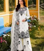 White rayon embroidered palazzo set