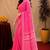  pink chanderi cotton blend printed work 1 minute ready to wear saree with unstitched blouse piece