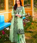 Light-green rayon embroidered palazzo set