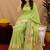  pista chanderi cotton blend printed  1 minute ready to wear saree with unstitched blouse piece