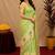  pista chanderi cotton blend printed  1 minute ready to wear saree with unstitched blouse piece