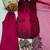 Magenta rayon embroidered palazzo set