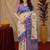  off white lavender chanderi cotton blend printed 1 minute ready to wear saree with unstitched blouse piece