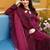 Magenta rayon embroidered palazzo set