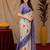  off white lavender chanderi cotton blend printed 1 minute ready to wear saree with unstitched blouse piece