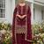 Wine faux georgette embroidered palazzo set