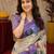  off white lavender chanderi cotton blend printed 1 minute ready to wear saree with unstitched blouse piece