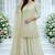 Cream faux georgette embroidered palazzo set