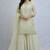 Cream faux georgette embroidered palazzo set