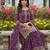 Lavender faux georgette embroidered palazzo set