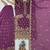 Lavender faux georgette embroidered palazzo set