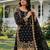 Black faux georgette embroidered palazzo set
