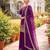 Purple faux georgette embroidered palazzo set