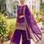 Purple faux georgette embroidered palazzo set