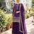 Purple faux georgette embroidered palazzo set