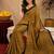  mustard black chanderi cotton blend printed  1 minute ready to wear saree with unstitched blouse piece