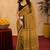  mustard black chanderi cotton blend printed  1 minute ready to wear saree with unstitched blouse piece