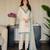 Off-white organza embroidered kurta set
