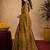  mustard black chanderi cotton blend printed  1 minute ready to wear saree with unstitched blouse piece