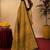  mustard black chanderi cotton blend printed  1 minute ready to wear saree with unstitched blouse piece