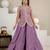 Lavender silk blend embroidered sharara set