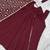 Maroon silk blend embroidered anarkali set