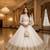 White georgette embroidered flared gown set