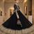 Black georgette embroidered flared gown set