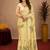  light beige chanderi cotton blend printed  1 minute ready to wear saree with unstitched blouse piece