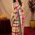  off white chanderi cotton blend printed 1 minute ready to wear saree with unstitched blouse piece