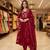 Maroon chanderi embroidered anarkali set