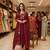 Maroon chanderi embroidered anarkali set