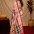  off white chanderi cotton blend printed 1 minute ready to wear saree with unstitched blouse piece