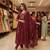 Maroon chanderi embroidered anarkali set